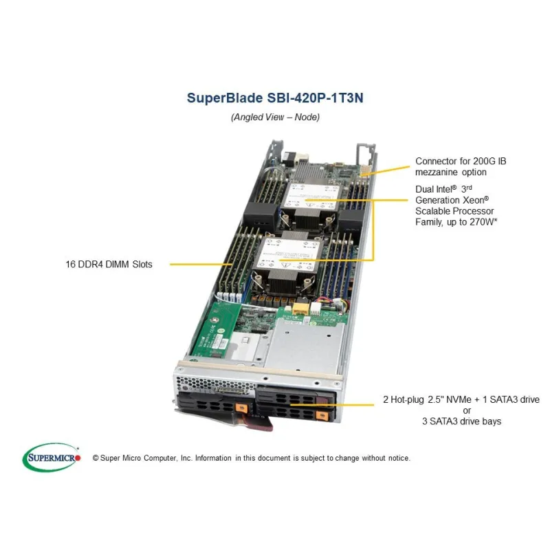 SBI-420P-1T3N Blade node Supermicro