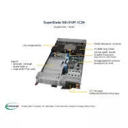 SBI-610P-1C2N Supermicro 6U 10 single socket ICX support up to 2 SAS3 - NVMe-RoHS