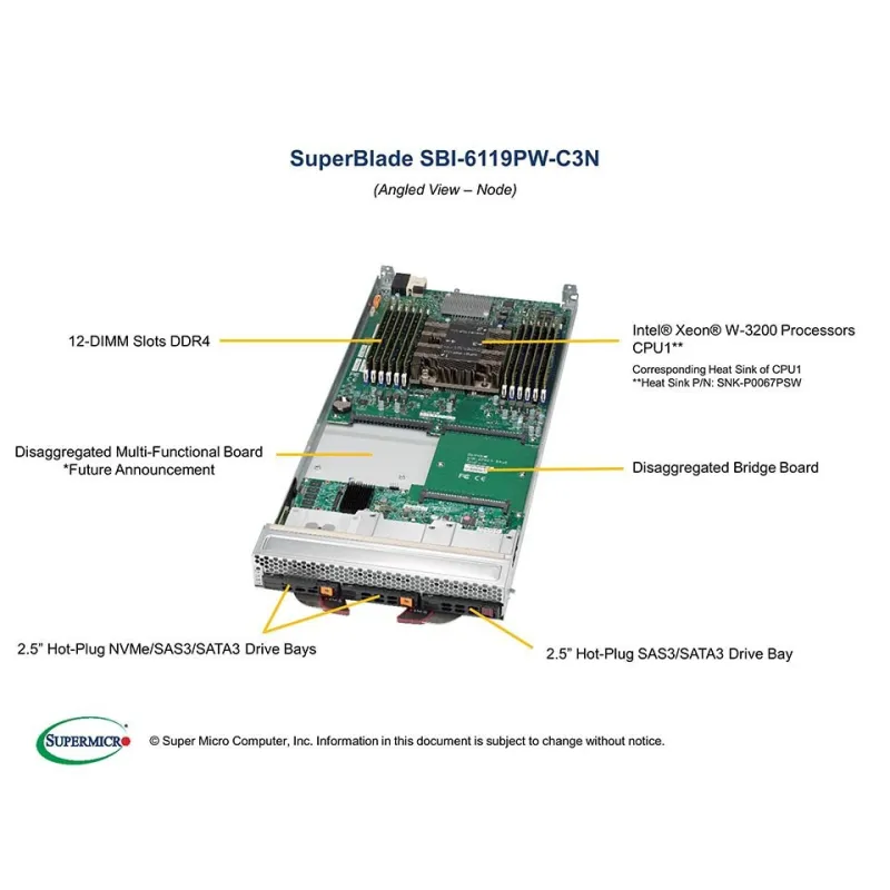 SBI-6119PW-C3N Blade node Supermicro