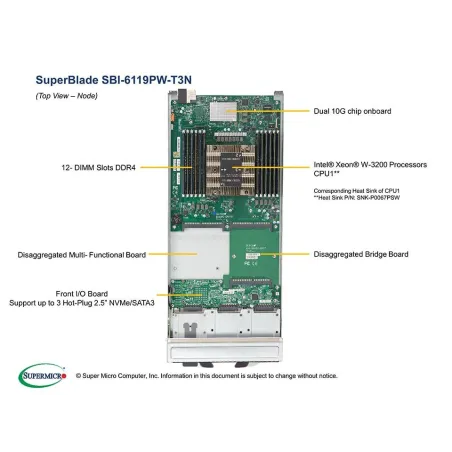  Supermicro SBI-6119PW-T3N SBI-6119PW-T3N Blade node Supermicro 812,94 $
