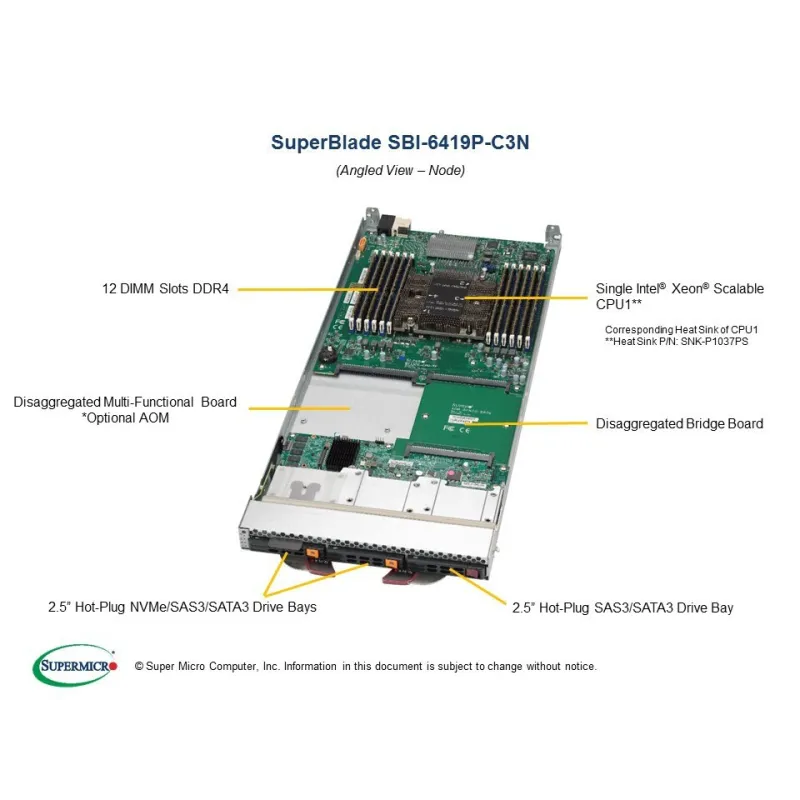 SBI-6419P-C3N Blade node Supermicro