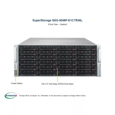 Supermicro SSG-5049P-E1CTR36L 4U (CSE-847BTS-R1K23LPBP X11SPH-nCTF