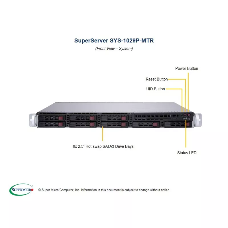 Supermicro SYS-1029P-MTR 1U (CSE-113MFAC2-R608CB X11DPL-I
