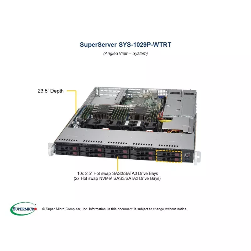 Supermicro SYS-1029P-WTRT 1U (CSE-116AC2-R706WB2 - MBD-X11DDW-NT)