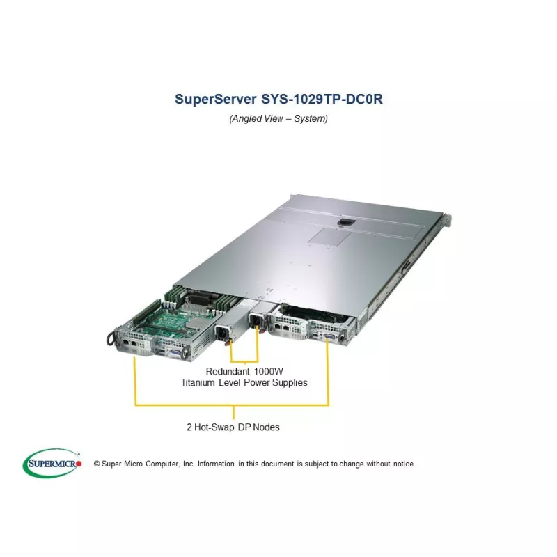 Supermicro SYS-1029TP-DC0R 1U (CSE-809H-R1K05P3 X11DPT-PS