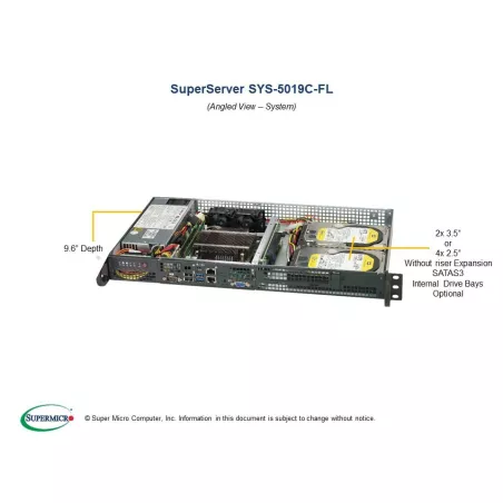 Supermicro SYS-5019C-FL 1U CSE-505-203B X11SCL-iF PWS-203-1H