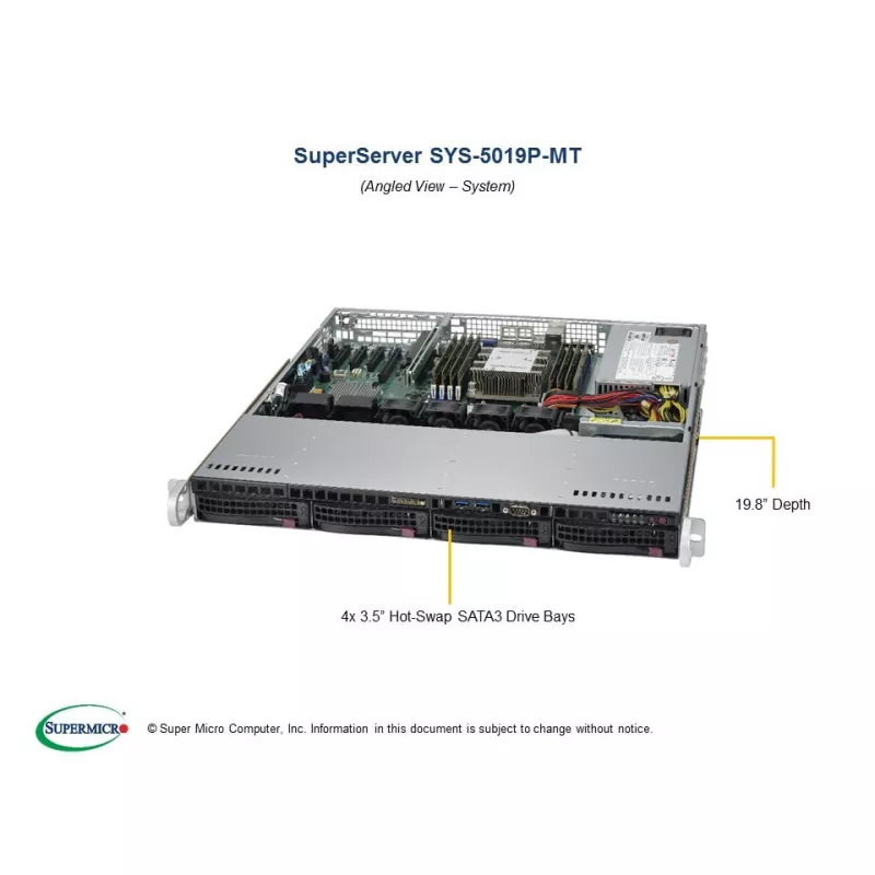 Supermicro SYS-5019P-MT 1U (CSE-813MFTQC-350CB X11SPi-TF