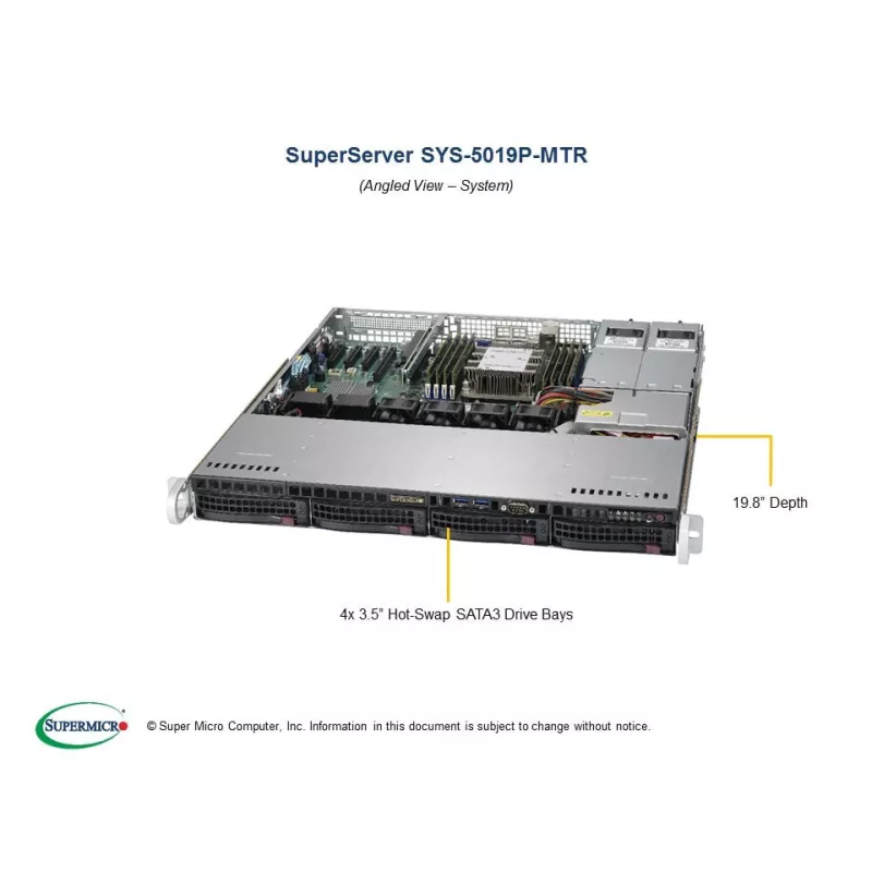 Supermicro SYS-5019P-MTR 1U (CSE-813MFTQC-R407CB  X11SPi-TF