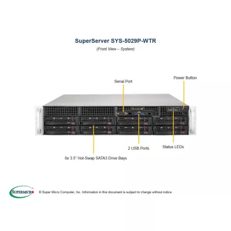 Supermicro SYS-5029P-WTR 2U (CSE-825TQC-R500WB X11SPW-TF