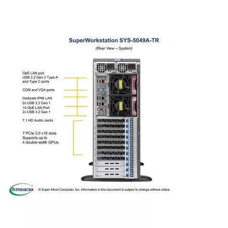  Supermicro SYS-5049A-TR Supermicro SYS-5049A-TR (CSE-747BTS-R2K20BP + X11SPA-T) 2 444,59 $