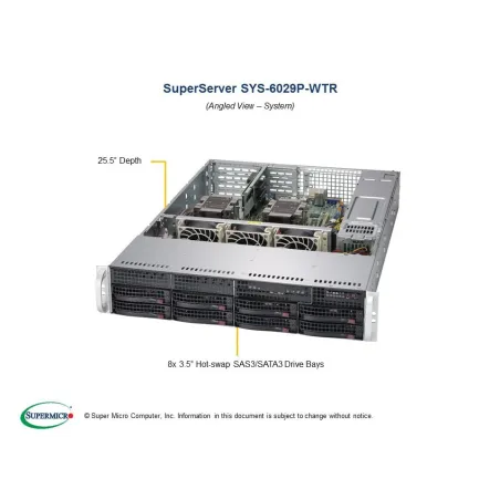  Supermicro SYS-6029P-WTR Supermicro SYS-6029P-WTR 2U (CSE-826BAC4-R1K23WB X11DDW-NT 1 850,59 $