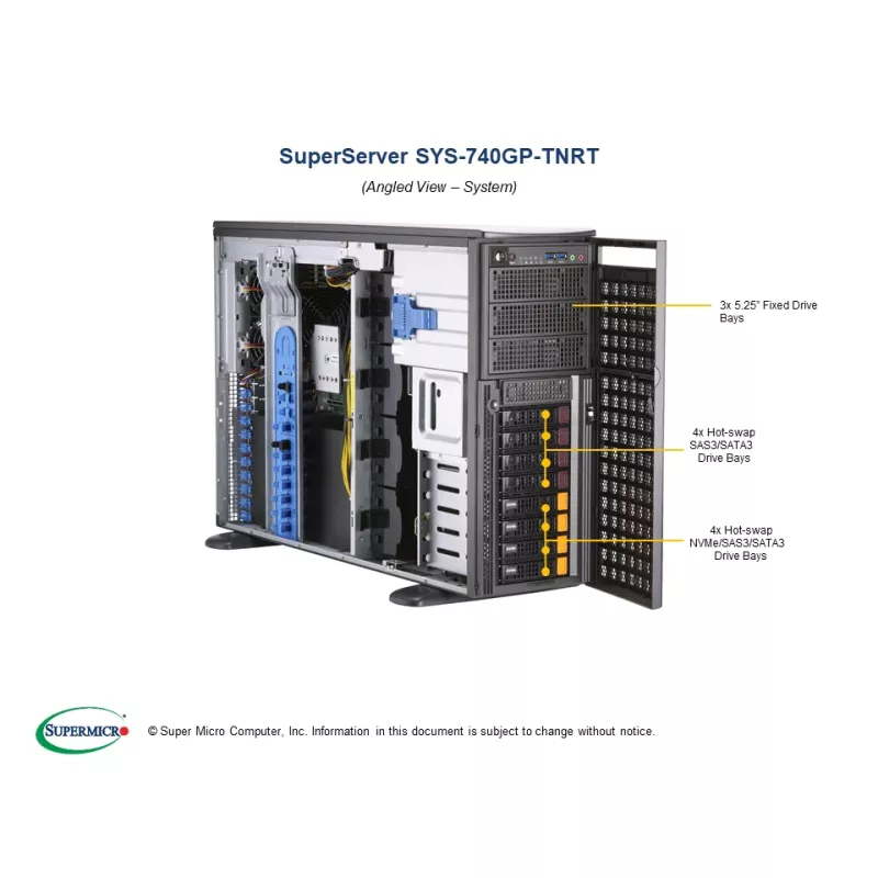 Supermicro SYS-740GP-TNRT 4U CSE-747BTS-R2K20BP X12DPG-QT