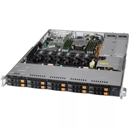 CSE-116AC10-R860CB-N10 Supermicro Black 1U SC116 Standard W- 860W- 10 Nvme HDD trays-RoHS
