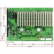 PBPE-19AG64 19-slot [PCIe x16 (1, x8 signal), PCIe x8 (1, x4 signal), PCI-X (16)] Server Grade Backplane