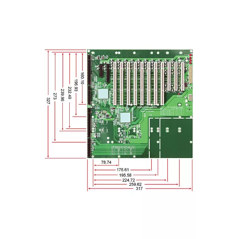 PBPE-14AD64 14-slot [PCI-E x8 (1), PCI-E x4 (1), PCI-X (8), PCI (3)] PICMG 1.3 Industrial Backplane