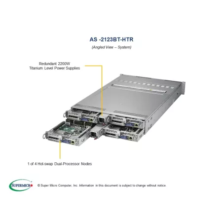 AS -2123BT-HTR Supermicro -EOL-H11DST-B- CSV-217BHQ -R2K22BP- BPN-ADP-6SATA3-1UB