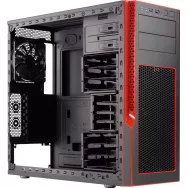 CSE-GS5B-000R Supermicro Black S5 Mid-Tower Chassis -Red Trim- W-O Power Supply
